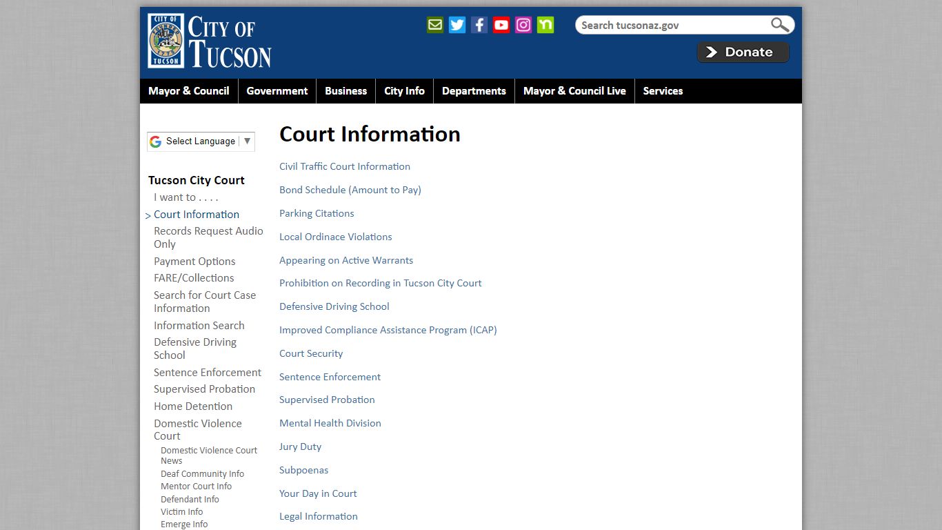 Court Information | Official website of the City of Tucson